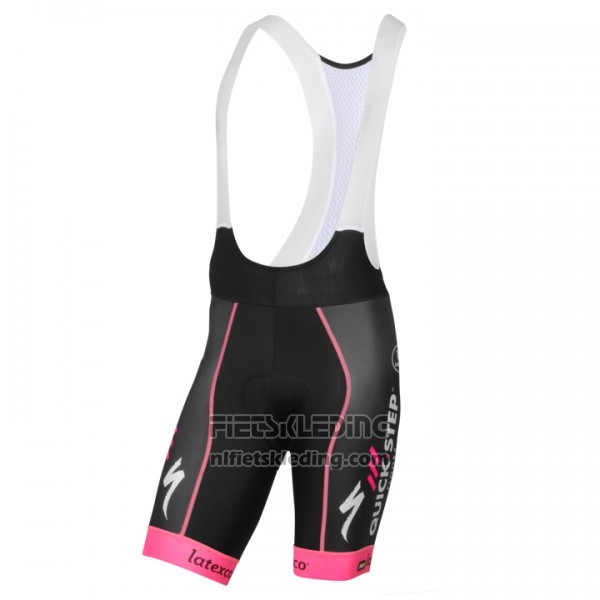 2017 Fietskleding Quick Step Roze Korte Mouwen en Koersbroek
